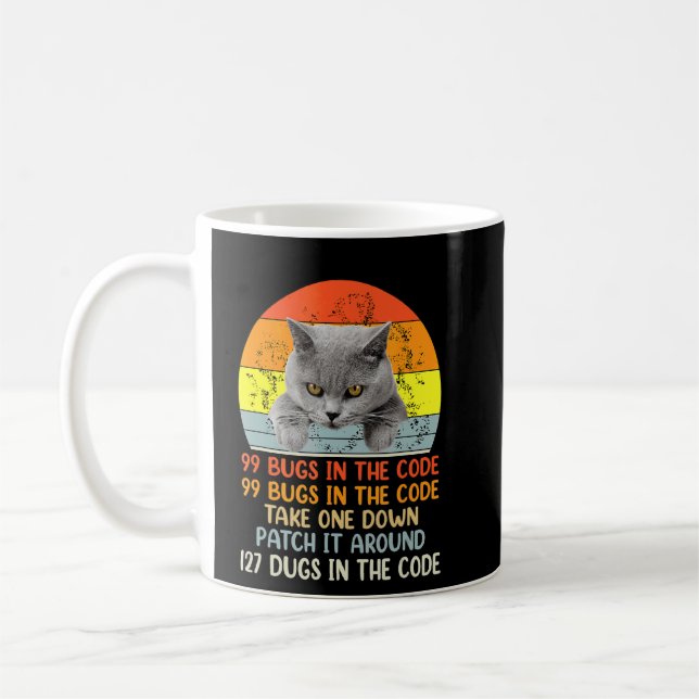 Taza De Café 99 Pequeños Bugs En El Gato De Código (Izquierda)