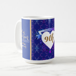 Taza De Café 9.º aniversario Boda Lapis Lazuli Blue