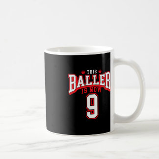 Taza De Café 9.º cumpleaños de un amante de básquetbol de 9 año