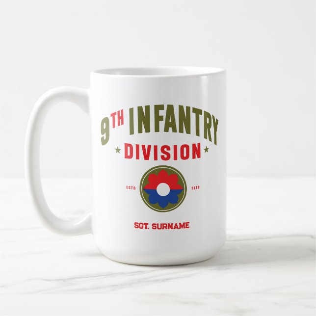 Taza De Café 9.º Personalizado de la División de Infantería "Ol (Izquierda)