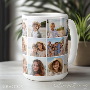 Taza De Café 9 Colaje de Fotos - Mismas Fotos en Ambos Lados