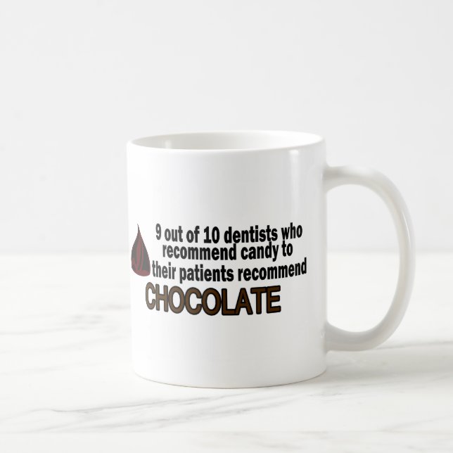 Taza De Café 9 fuera del dentista 10 recomiende el chocolate (Derecha)