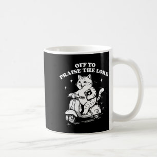 Taza De Café A alabar al señor divertido gato cristiano fe