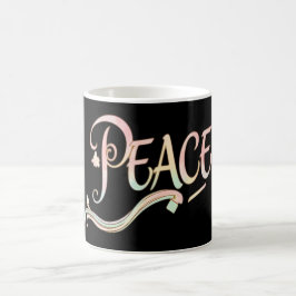 Taza De Café A beautiful, flowing script of the word "Peace" fe