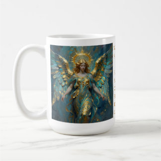 Taza De Café A Beautiful Gold and Turquoise Angel Personalized