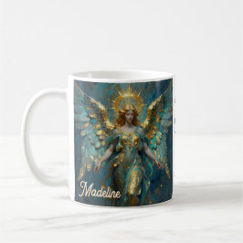 Taza De Café A Beautiful Gold and Turquoise Angel Personalized