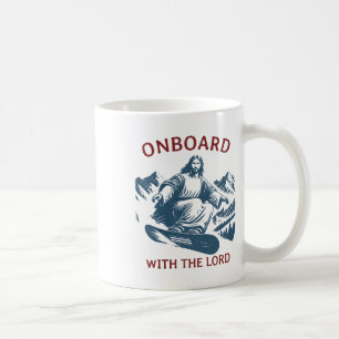 Taza De Café A bordo con el Señor – Snowboarding Jesús en la ni
