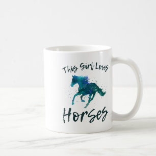 Taza De Café A este Chica le encanta el equitación ecuestre