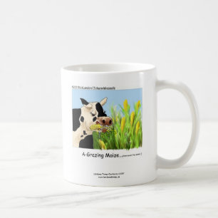 Taza de café "A-Grazin' Maize" de vaca divertida