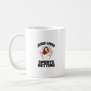 Taza De Café A Jesucristo le encanta el deporte apostando el re