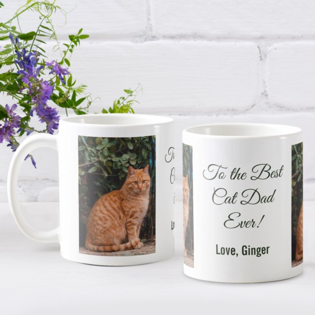Taza De Café A la mejor foto del Personalizado de papá gato de  (Subido por el creador)