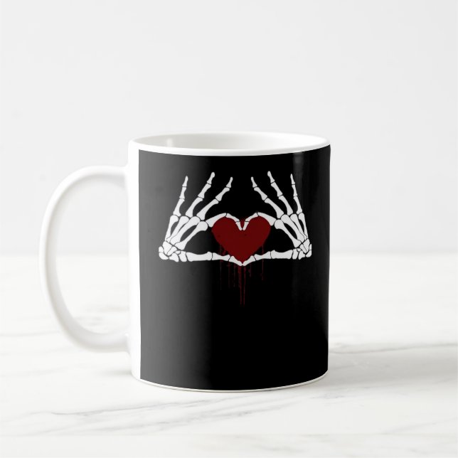 Taza De Café A la muerte - Manos Skeleton Heart (Izquierda)