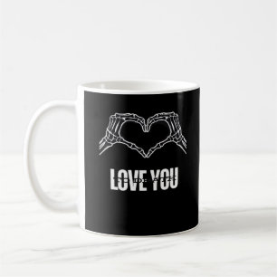 Taza De Café A la muerte - Skeleton Heart Hands Classic