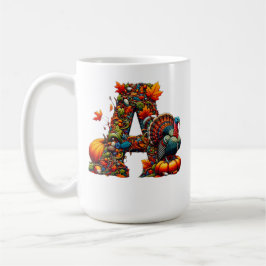 Taza De Café A letter A in Thanksgiving style