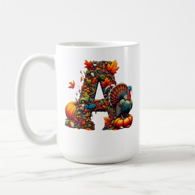 Taza De Café A letter A in Thanksgiving style (Izquierda)