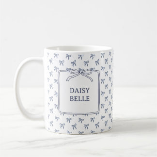 Taza De Café A Little Blue Jean Baby Blue Coquette Bow