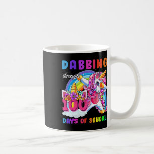 Taza De Café A Lo Largo De 100 Días Escolares Dabbing Unicorn R