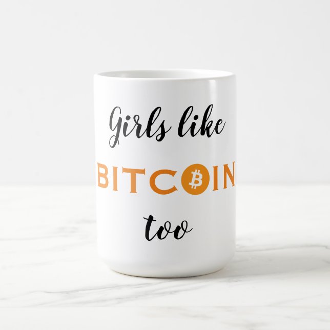 Taza De Café A los chicas también les gusta Bitcoin (Centro)
