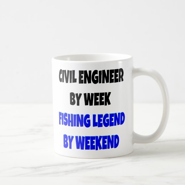Taza De Café A los ingenieros civiles les encanta pescar (Derecha)