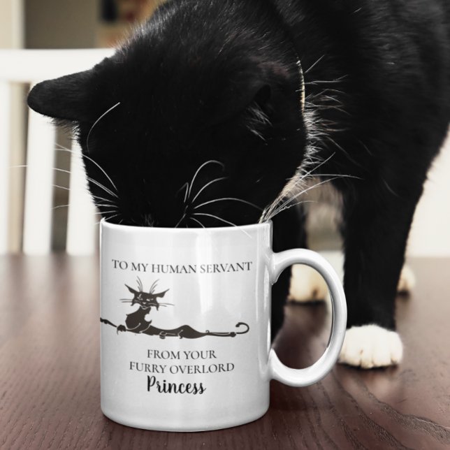 Taza De Café A mi sirviente humano gracioso regalo de gato pers (Subido por el creador)