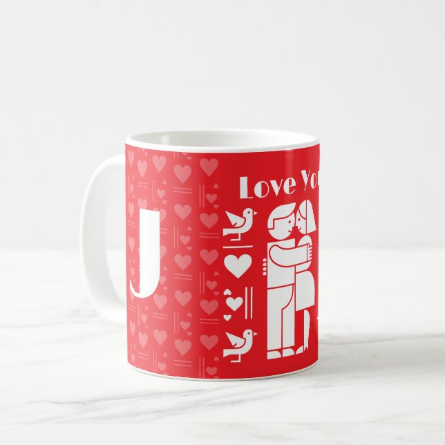 Taza De Café A modern Bauhaus personalized Valentine’s Day (Anverso izquierdo)