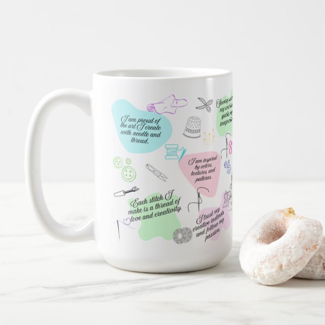 Taza De Café A Mug for people that are sewing crafters (Con donut)