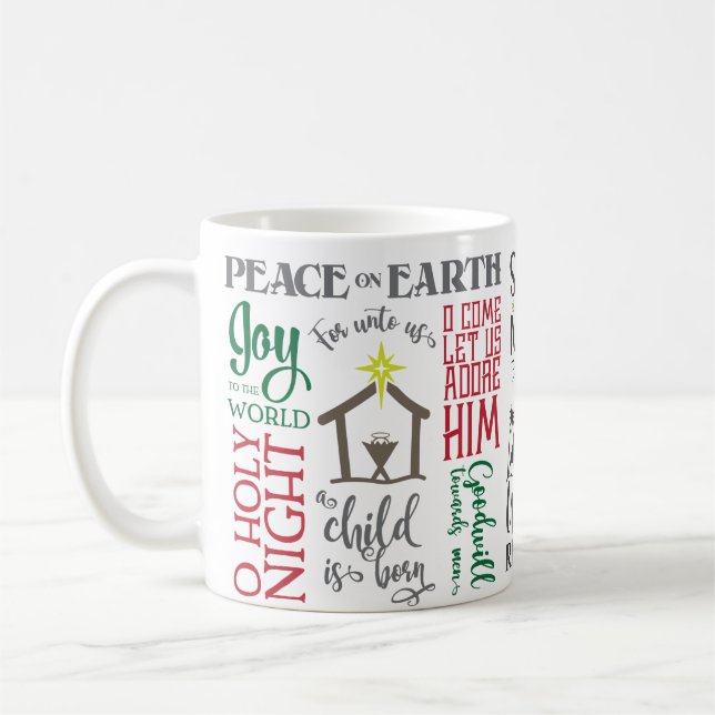 Taza De Café A nosotros un niño nace Navidades Natividad (Izquierda)
