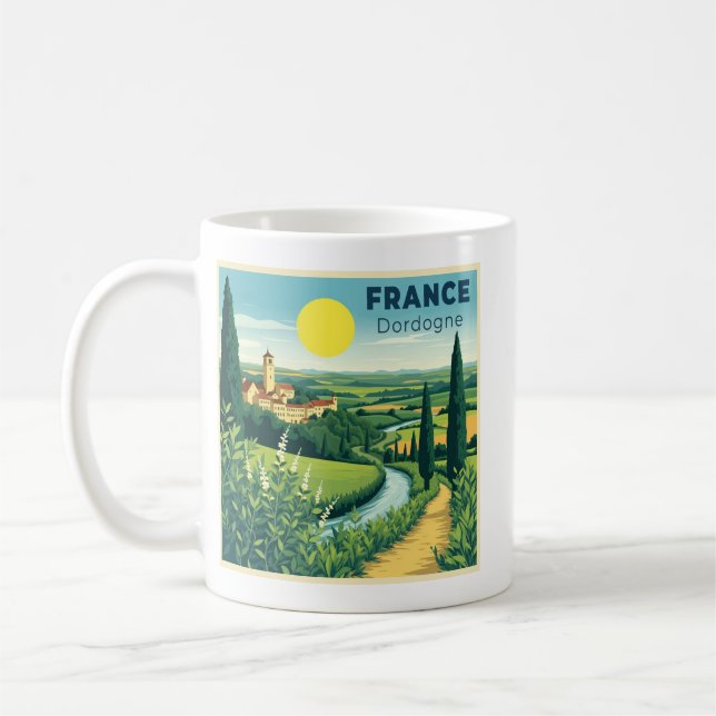 Taza De Café A Nostalgic Classic Travel Poster France Dordogne (Izquierda)