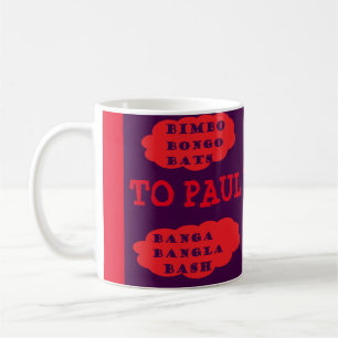Taza De Café A Paul con amor diseño púrpura rojo también logo d
