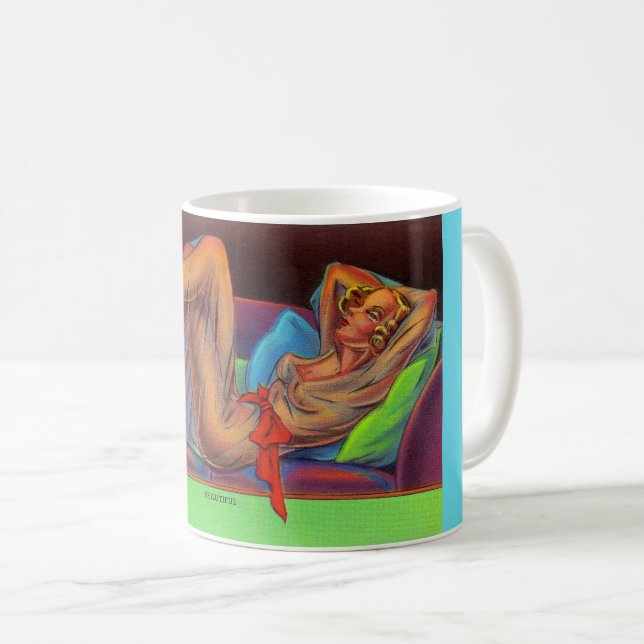 Taza De Café a principios de los años 1940 Hermoso chica (Anverso derecho)