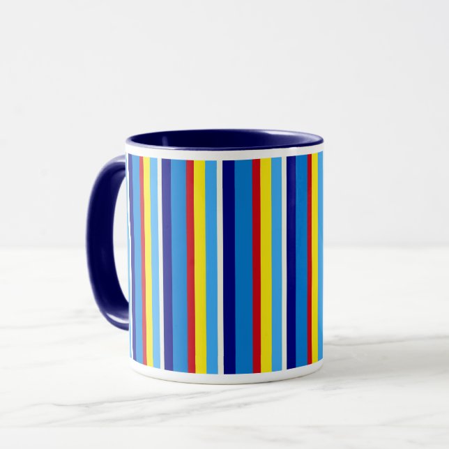 Taza de café a rayas retro (Anverso izquierdo)