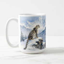 Taza De Café A Snow Leopard on Snowy Peak