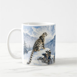 Taza De Café A Snow Leopard on Snowy Peak
