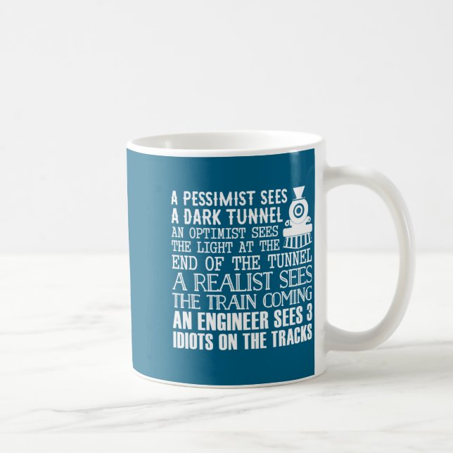 Taza De Café A Train Engineer And 3 Idiots Funny Joke  (Derecha)