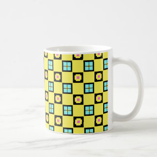 Taza De Café A través de la ventana cuadrada