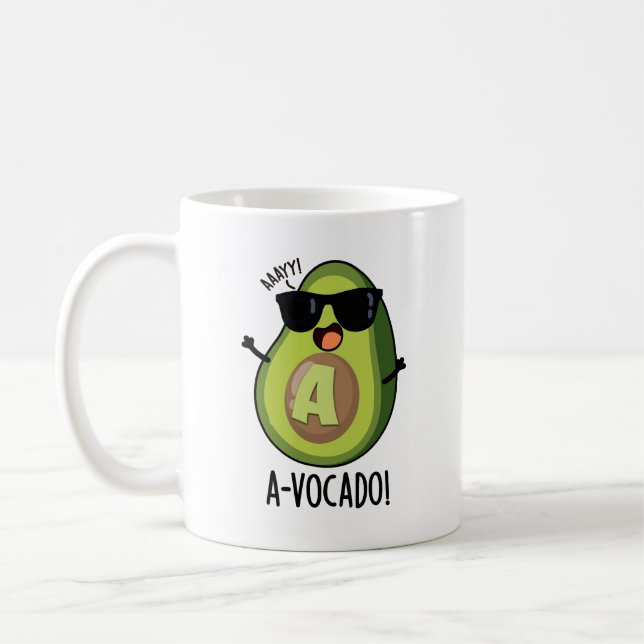 Taza De Café A-vocado Funny Aguacate Pun (Izquierda)