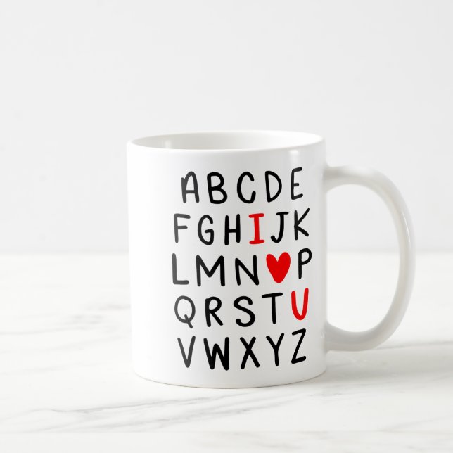 Taza De Café Abc Alphabet I Love You Englieacher Valentines  (Derecha)
