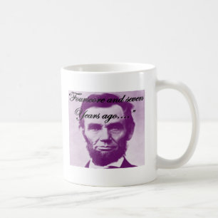 Taza De Café Abe Lincoln "ochenta y hace siete años "