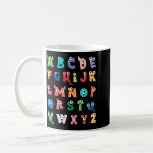 Taza De Café Abecedario Monstruo Lindo Abecedario Profesor de H