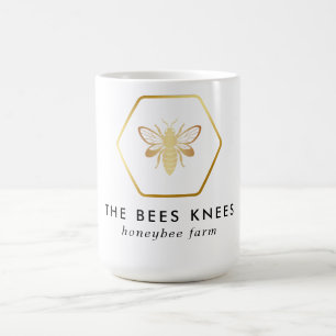 Taza De Café Abeja de miel dorada moderna y elegante