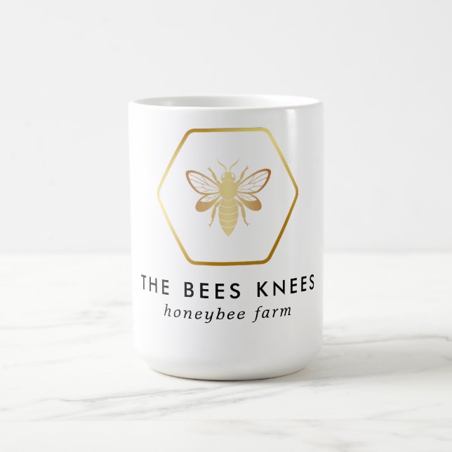 Taza De Café Abeja de miel dorada moderna y elegante (Centro)