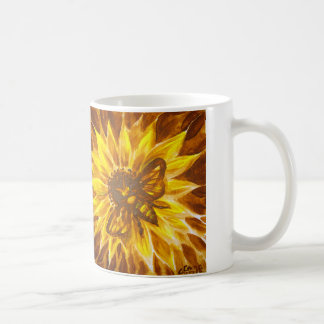 Taza De Café Abeja de miel y flor amarilla