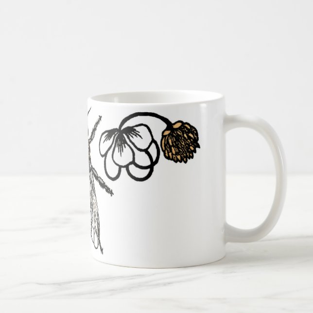 Taza De Café abeja de trabajador con el trébol (Derecha)