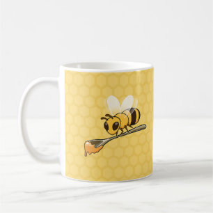 Taza De Café Abeja de trabajo con una cuchara