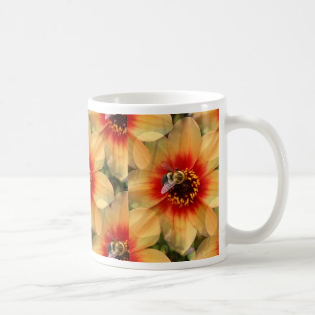 Taza De Café Abeja en dalia (Derecha)