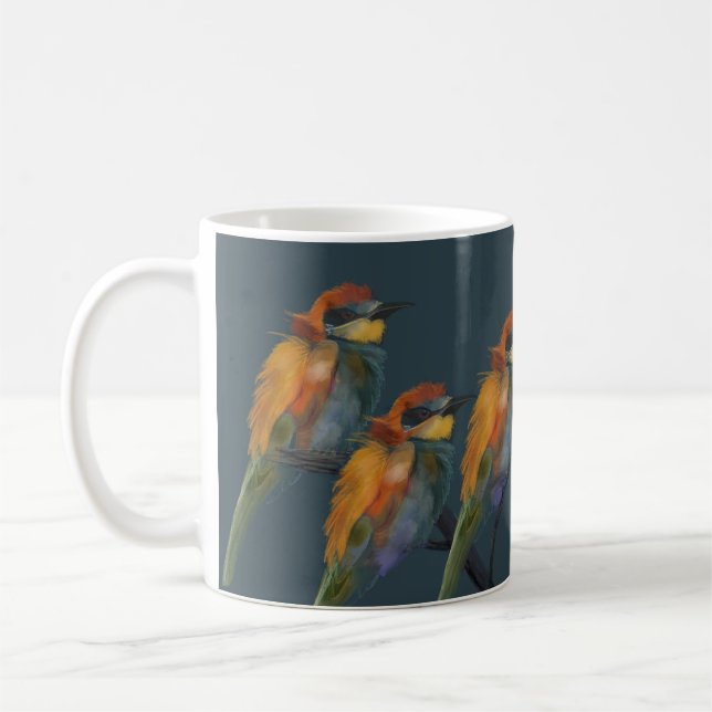 Taza De Café Abeja europea en verde azulado oscuro (Izquierda)