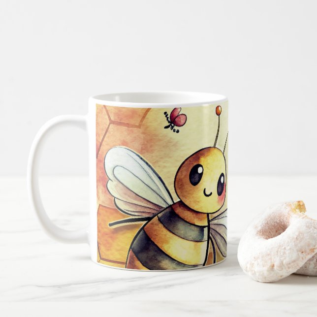 Taza De Café Abeja Feliz Panal Abejorro  (Con donut)