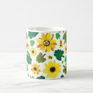 Taza De Café Abeja girasol linda