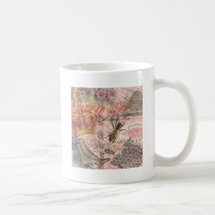 Taza De Café Abeja Reina Vintage Hermoso Collage