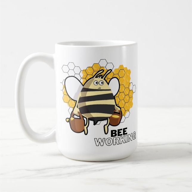 Taza De Café abeja trabajando (Izquierda)